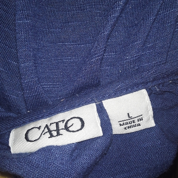 Womans Size Large Solid Blue Shirt Midsleeved Loosefit Top - Picture 2 of 3